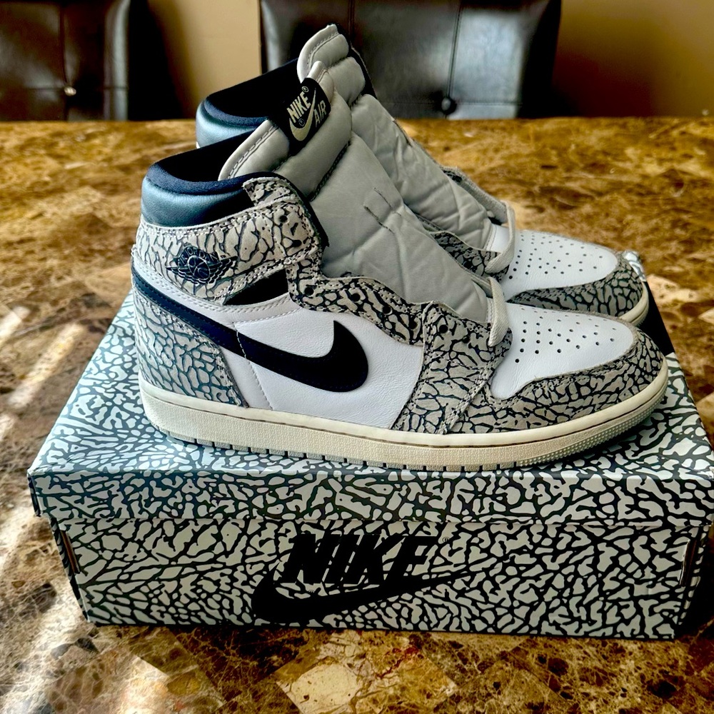 Mens Nike Air Jordan 1 High OG “White Cement”